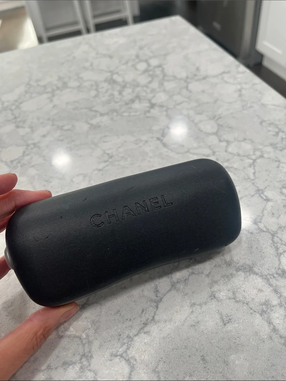 CHANEL Black Textured Eyewear Case